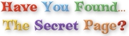 Have You Found Secret Page